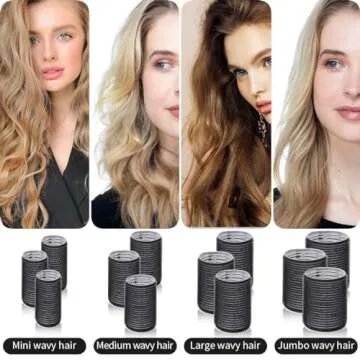 34Pcs Hair Roller Set with Clips, Self-Grip Hair Rollers for Volume, Salon Hairdressing Curlers and ...