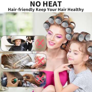 34Pcs Hair Roller Set with Clips, Self-Grip Hair Rollers for Volume, Salon Hairdressing Curlers and DIY Hairstyles, 4 Sizes Rollers Hair Curlers in a Storage Bag