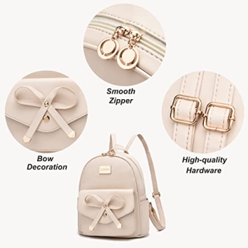 Chic LCFUN Mini Leather Backpack for Women and Girls