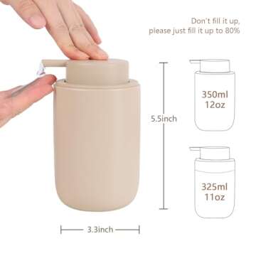 BosilunLife Khaki Soap Dispenser Set for Kitchen and Bath