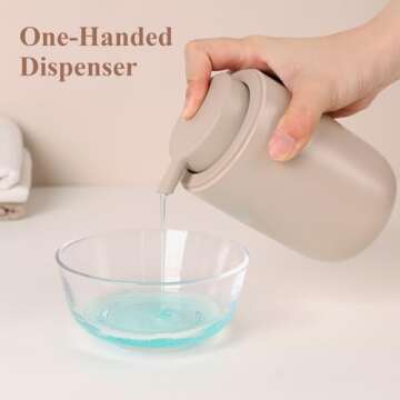 BosilunLife Khaki Soap Dispenser Set for Kitchen and Bath