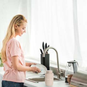 BosilunLife Khaki Soap Dispenser Set for Kitchen and Bath