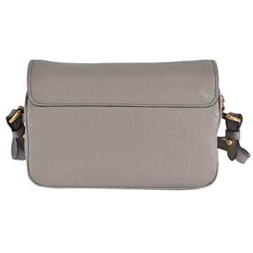Prada Vitello Phenix Argilla Grey Leather Flap Crossbody Bag 1BD163