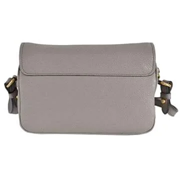 Prada Vitello Phenix Argilla Grey Leather Flap Crossbody Bag 1BD163
