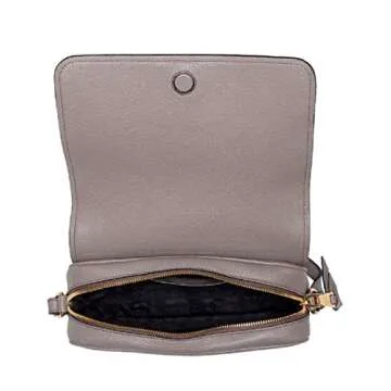 Prada Vitello Phenix Argilla Grey Leather Flap Crossbody Bag 1BD163