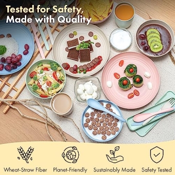 FOODLE Wheat Straw Dinnerware Set - Lightweight & Unbreakable