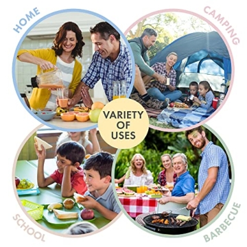 FOODLE Wheat Straw Dinnerware Set - Lightweight & Unbreakable