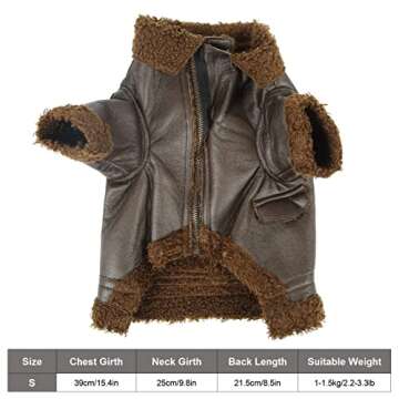 Dog Leather Jacket: Waterproof Warm Dog Coat for Cold Weather