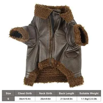 Dog Leather Jacket: Waterproof Warm Dog Coat for Cold Weather
