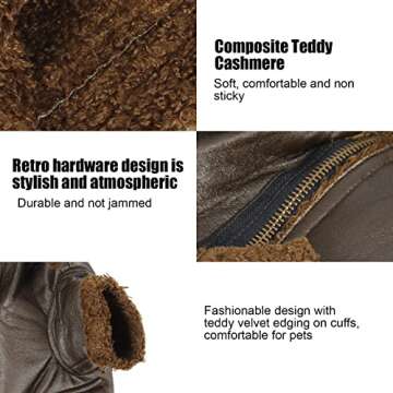 Dog Leather Jacket: Waterproof Warm Dog Coat for Cold Weather