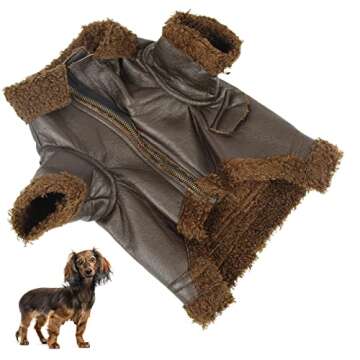 Dog Leather Jacket: Waterproof Warm Dog Coat for Cold Weather