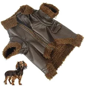 Dog Leather Jacket: Waterproof Warm Dog Coat for Cold Weather