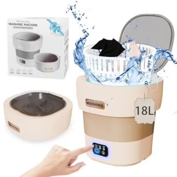 18L Portable Washing Machine, Compact Laundry Washer with Foldable Design, Mini Collapsible Washing ...