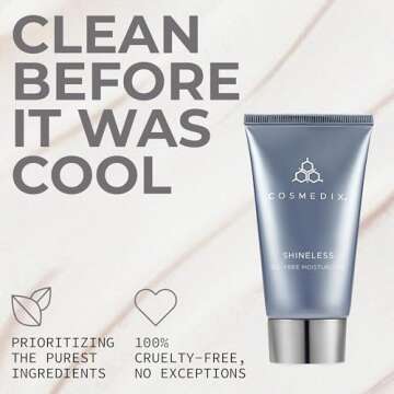 COSMEDIX Shineless Oil-Free Face Moisturizer for Women & Men - Hydrating Face Cream with Vitamin B3 for Oily & Blemish-Prone Skin - Daily Facial Skin Care for Firmer, Smoother & Radiant Glow