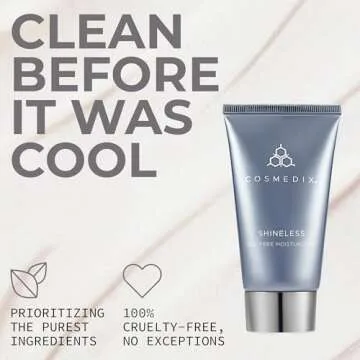 COSMEDIX Shineless Oil-Free Face Moisturizer for Women & Men - Hydrating Face Cream with Vitamin B3 for Oily & Blemish-Prone Skin - Daily Facial Skin Care for Firmer, Smoother & Radiant Glow