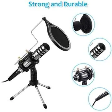 High-Quality EIVOTOR Recording Microphone for Podcasting