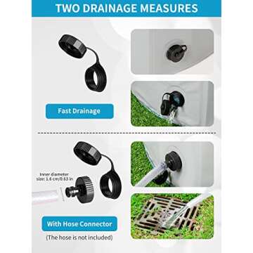 Toozey High Durability Dog Pool Foldable Hard Plastic Swimming Pool Collapsible Dog Bath Tub Outside Kiddle Pool Portable Pool for Puppy Small Medium Large Dogs and Kids, 63" x 12"