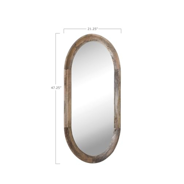 Stunning Creative Co-Op Oval Wall Mirror in Mango Wood