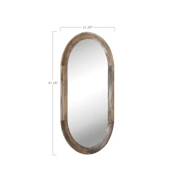 Stunning Creative Co-Op Oval Wall Mirror in Mango Wood