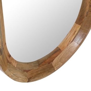 Stunning Creative Co-Op Oval Wall Mirror in Mango Wood