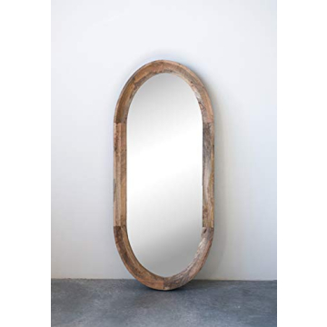 Stunning Creative Co-Op Oval Wall Mirror in Mango Wood