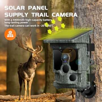 VOOPEAK 2025 Upgraded Solar Trail Camera - 100MP 4K 30FPS WiFi Trail Camera with 850nm Night Vision,...