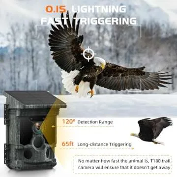 VOOPEAK 2025 Upgraded Solar Trail Camera - 100MP 4K 30FPS WiFi Trail Camera with 850nm Night Vision, 120° Wide-Angle Motion Activated Game Cam, 0.1s Trigger, IP66 Waterproof for Wildlife Monitoring