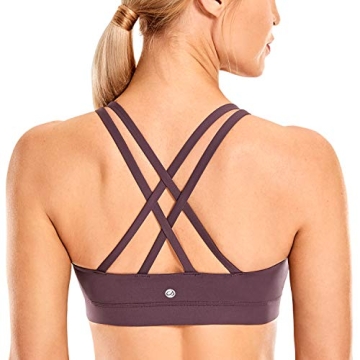 CRZ YOGA Women's Strappy Sports Bra - Ultimate Comfort & Support
