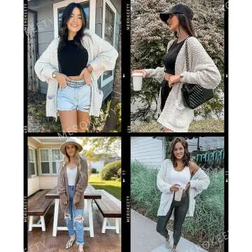 Fuzzy Popcorn Batwing Sleeve Cardigan for Women