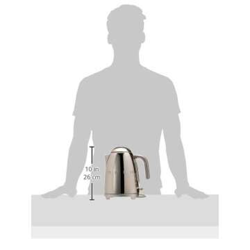 SMEG 50's Retro Style Electric Water Kettle with Automatic Shutoff, Removable Base, and Water Indicator, KLF03SSUS, Polished Stainless Steel