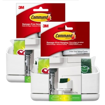 Innovative Command Under Sink Sponge Caddy, 2 Pack