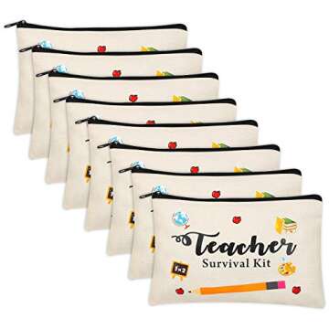 Kolewo4ever 8 Pieces Teacher Appreciation Gifts in Bulk Teacher Gift for Women Teacher Makeup Pouch ...