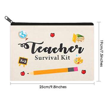 Kolewo4ever 8 Pieces Teacher Appreciation Gifts in Bulk Teacher Gift for Women Teacher Makeup Pouch Cosmetic Bag for Teacher Gifts