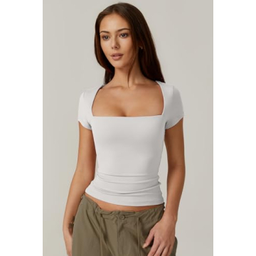QINSEN Square Neck Bodysuit for Women Stylish Fit