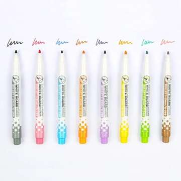 Non-Toxic 8 Magnetic Dry Erase Markers Effortlessly Organize and Express with our Magnetic Dry Erase Markers - Perfect for Home, Office, and Classroom Use!"