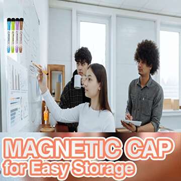 Non-Toxic 8 Magnetic Dry Erase Markers Effortlessly Organize and Express with our Magnetic Dry Erase Markers - Perfect for Home, Office, and Classroom Use!"