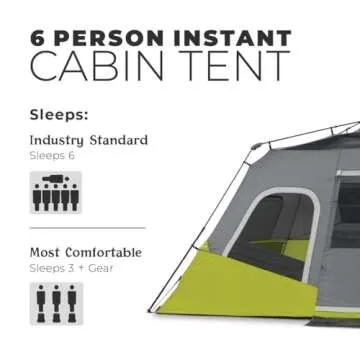 CORE 6 Person Instant Cabin Tent for Family Camping