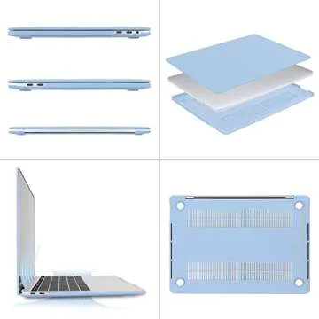 MOSISO Compatible with MacBook Pro 13 inch Case M2 2025, 2024, 2023-2016 A2338 M1 A2251 A2289 A2159 A1989 A1708 A1706, Plastic Hard Case&Keyboard Skin&Webcam Cover for MacBook Pro 13.3, Airy Blue