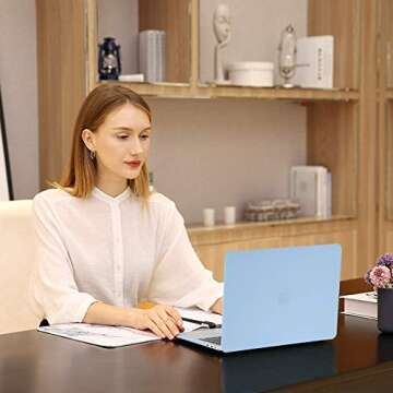 MOSISO Compatible with MacBook Pro 13 inch Case M2 2025, 2024, 2023-2016 A2338 M1 A2251 A2289 A2159 A1989 A1708 A1706, Plastic Hard Case&Keyboard Skin&Webcam Cover for MacBook Pro 13.3, Airy Blue