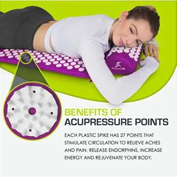 ProsourceFit Acupressure Mat and Pillow Set for Pain Relief