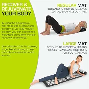 ProsourceFit Acupressure Mat and Pillow Set for Pain Relief