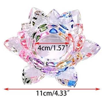 Elegant OwnMy Crystal Lotus Candle Holder for Home Decor
