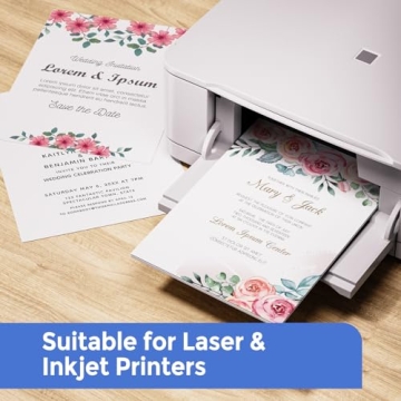 CreGear 25 Sheets White Cardstock for Crafting & Printing