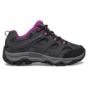 Merrell Moab 3 Low Hiking Shoe - Granite/Berry for Kids, Ideal for Outdoor Adventures