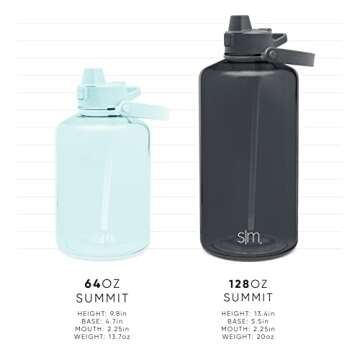 Simple Modern 1 Gallon 128 oz Water Bottle with Push Button Silicone Straw Lid & Motivational Measurement Marker | Large Reusable Tritan Plastic Water Jug | Summit Collection | Sweet Taffy