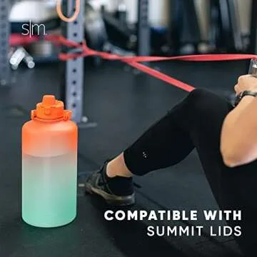 Simple Modern 1 Gallon 128 oz Water Bottle with Push Button Silicone Straw Lid & Motivational Measurement Marker | Large Reusable Tritan Plastic Water Jug | Summit Collection | Sweet Taffy