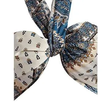 ZAFUL Women's Bohemian Bandana Top Criss Cross Sexy Tops Boho Halter Wrap Crop Top