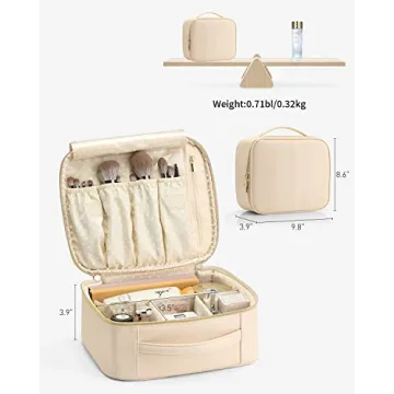 Vlando Travel Makeup Bag Organizer with Dividers - Perfect Gift