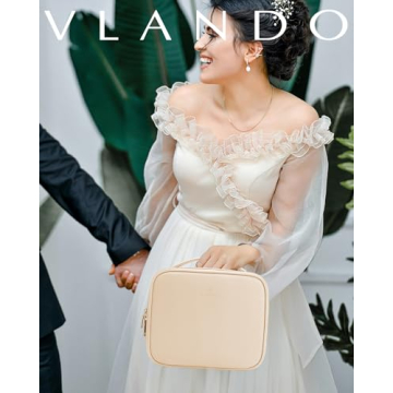 Vlando Travel Makeup Bag Organizer with Dividers - Perfect Gift