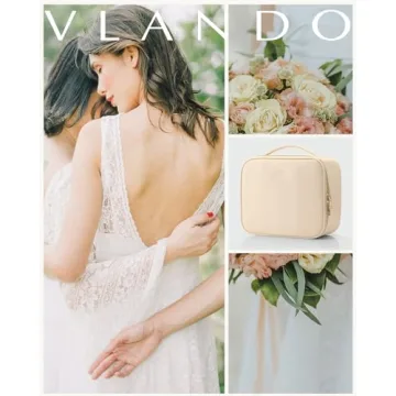 Vlando Travel Makeup Bag Organizer with Dividers - Perfect Gift